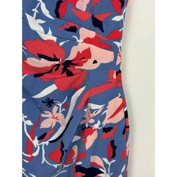 Adianna Papell Blue Blush Pink Faux Wrap Dress Size 8 Workwear, cocktail wedding - Picture 5 of 8